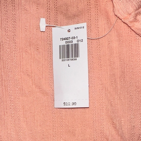 Old Navy Peach Long Sleeve Ribbed Top - Picture 3 of 7